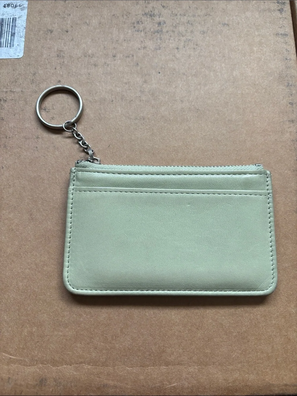 Coach “mini skinny” coin/card zip wallet rare pistachio leather keychain - Picture 5 of 5